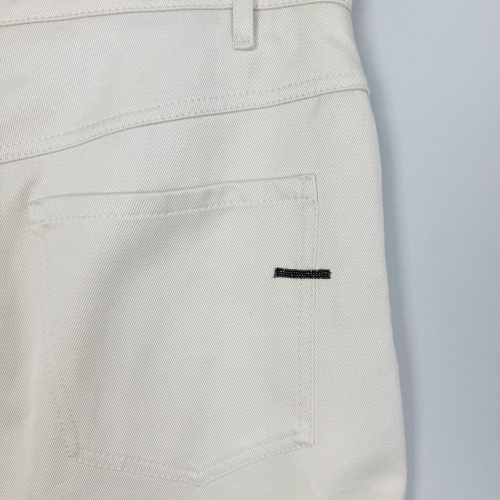 BRUNELLO CUCINELLI | NEW Greige Tan Cotton Denim Midi Skirt Women’s Size 6 - Picture 12 of 16